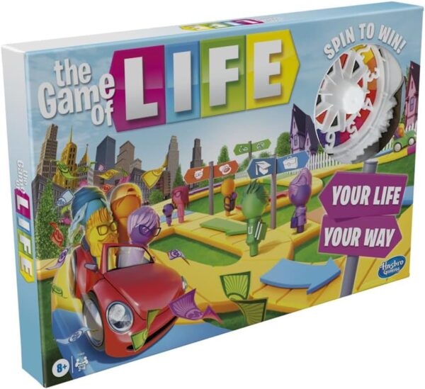 Hasbro Gaming The Game of Life Game, Family Board Game for 2 to 4 Players, for Kids Ages 8 and Up, Includes Colourful Pegs