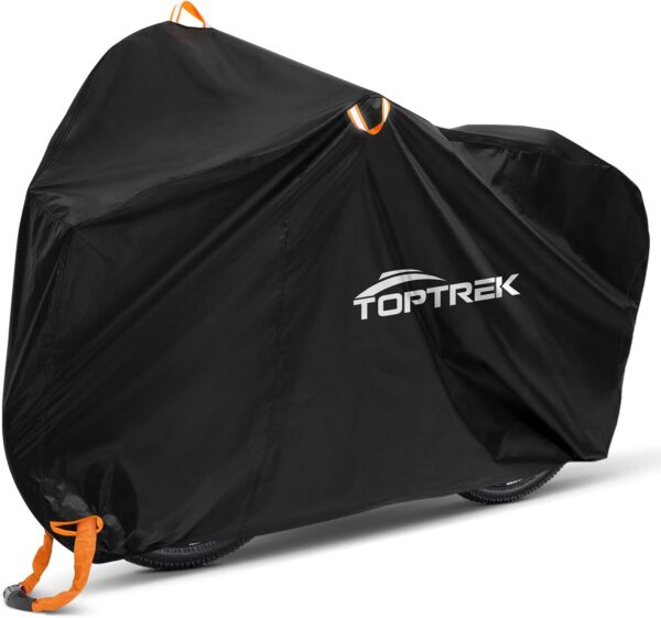 toptrek Bike Cover, 210D Bike Covers for Outside Storage with Lock Holes, 200 x 110 x 70cm Bicycle Cover Waterproof Outdoor with Bike Storage Bag, Anti-UV...