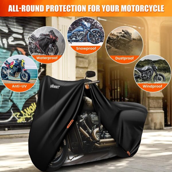 Harley Motorcycle Cover with Nano Material,Heavy Duty Harley Davidson Motorcycle/Bike Covers Waterproof Outdoor Storage,Moped Cover for Touring Models Road...