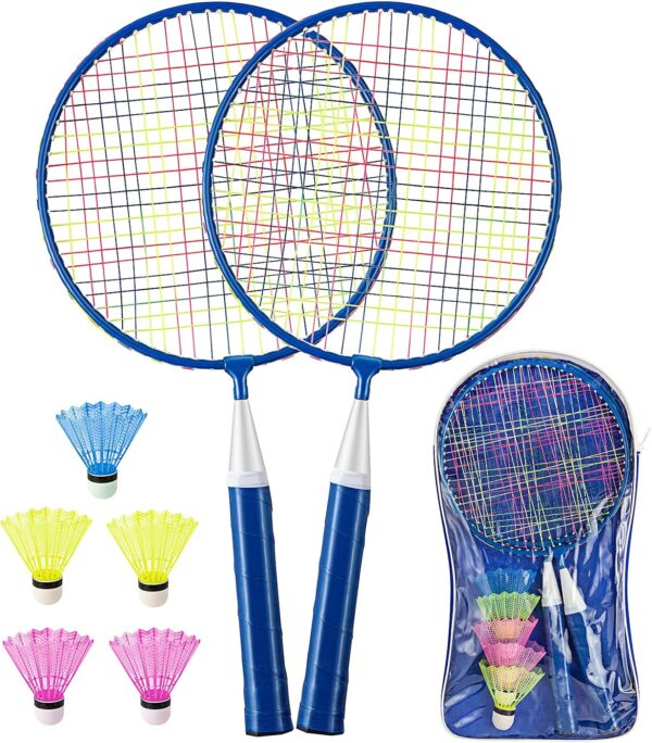 TONITTO 1 Pairs Badminton Racket for Children Badminton Set for kids Nylon Alloy Lightweight Racket for Child, Beginner Players, Indoor & Outdoor Sport