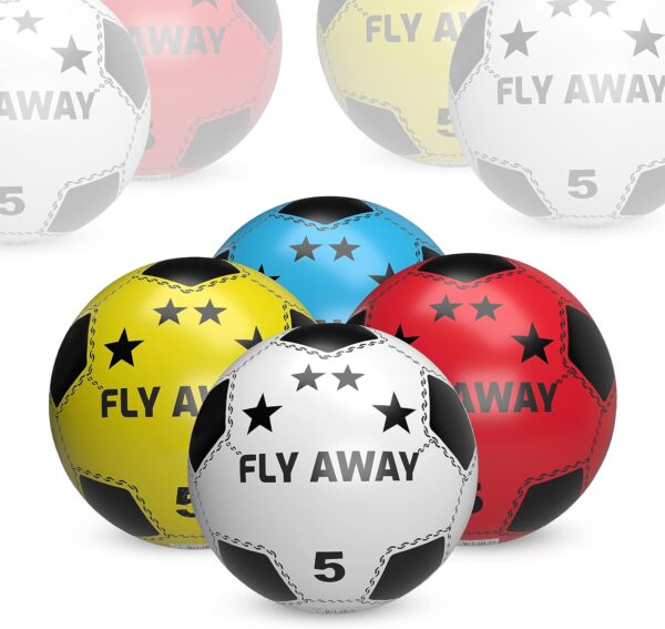 Soccer Shoot PVC football (Pack of 6) toy ball For Kids (Deflated) Lightweight Adjustable Inflatable for Indoor Outdoor Play Beach, Home, Birthday, School...