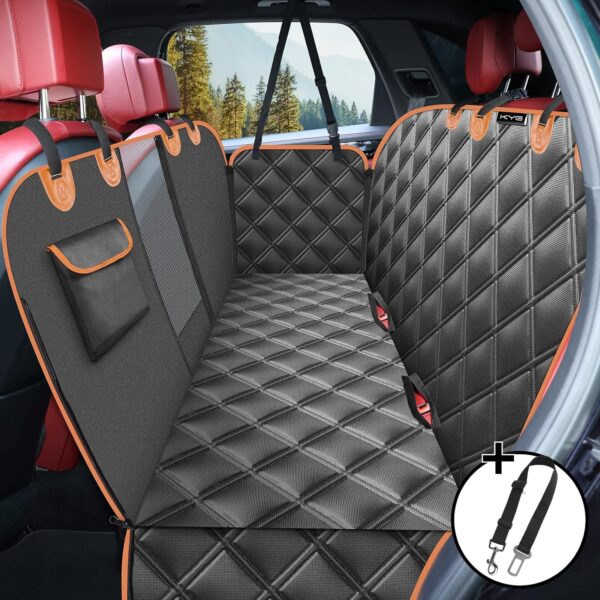 KYG Dog Car Seat Cover Dog Hammock For Car Back Seats With Side Protection And Mesh Visual Window, Durable Scratch Proof And Waterproof Pet Car Seat Cover...